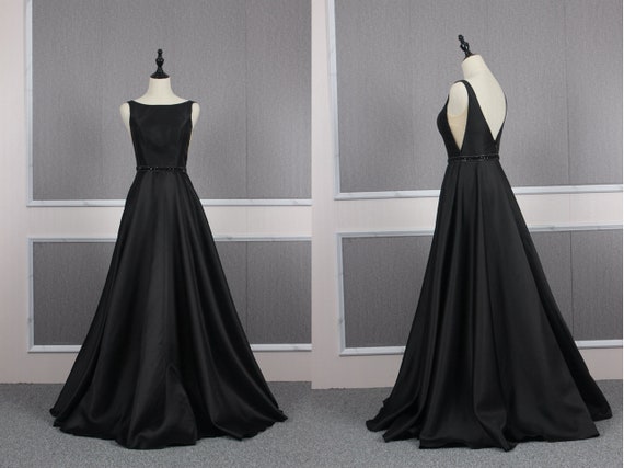 Simple black hotsell prom dress