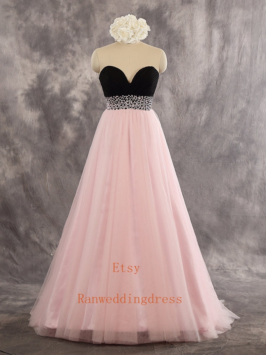 black pink wedding dresses Pink And Black Alternative Corset Wedding Gown