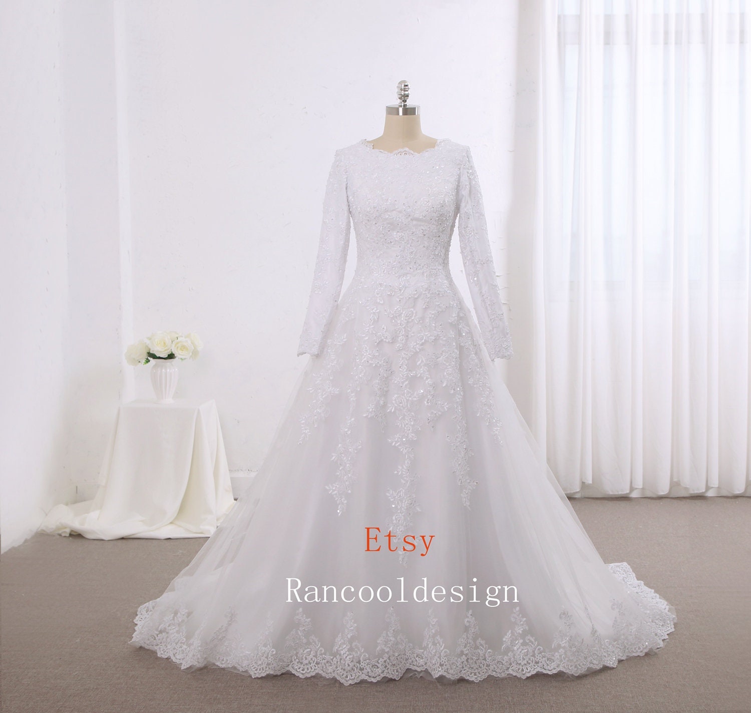 white christmas dresses Modest Muslim Woman's Empire Waist Shimmery Tulle Dress - 36229 main image 0