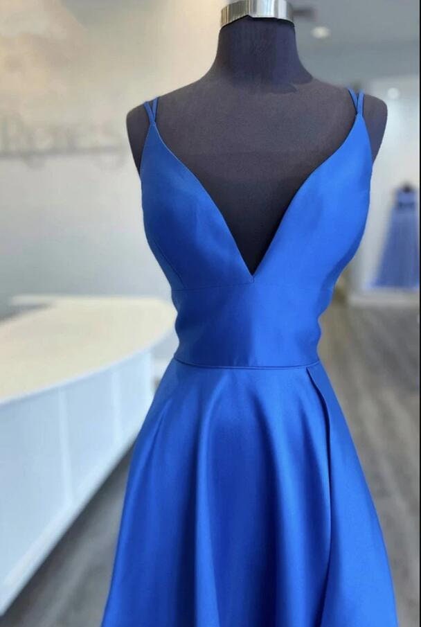 Royal Blue Satin Prom Dress Pageant Dress Formal Dress Girl Etsy