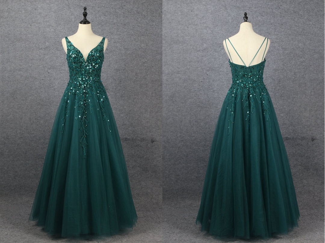 Deep Green Prom Dress 2023 Evening Dress Graduation Party Dress for