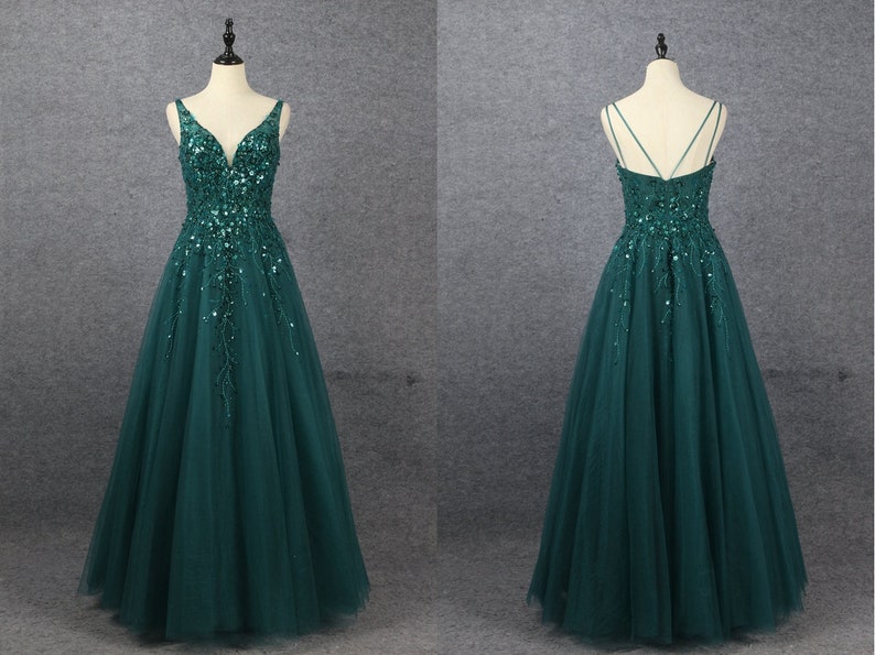 Deep Green Prom Dress 2023 Evening Dress Graduation Party Etsy