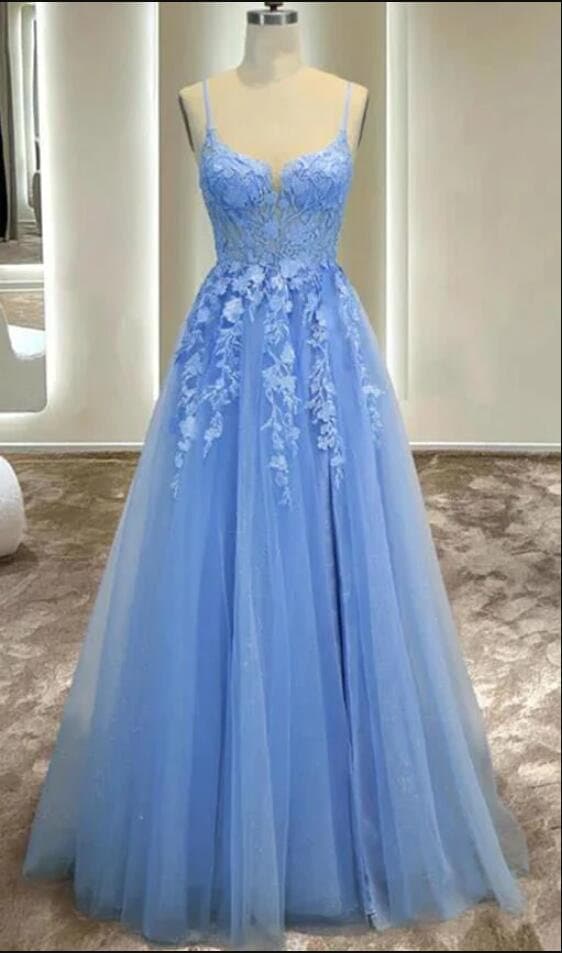 Light Blue Girls Formal Dress Prom Dress A Line Long Party - Etsy