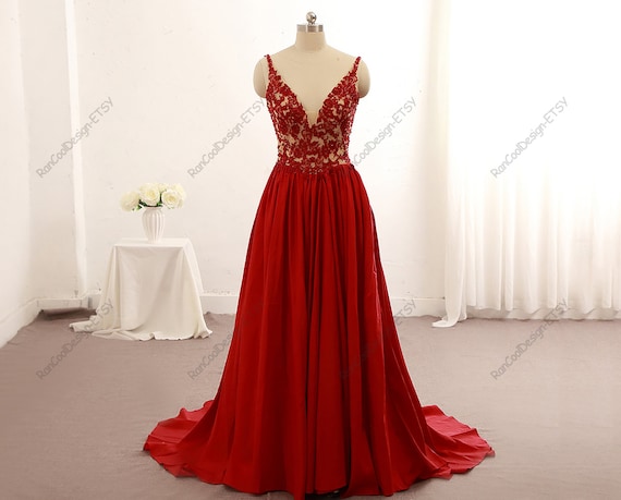 Descodificar Árbol Serpiente Vestido rojo de graduación Largo V Escote Homecoming Vestido - Etsy España Descodificar Árbol Serpiente Vestido rojo de graduación Largo V Escote Homecoming Vestido - Etsy España