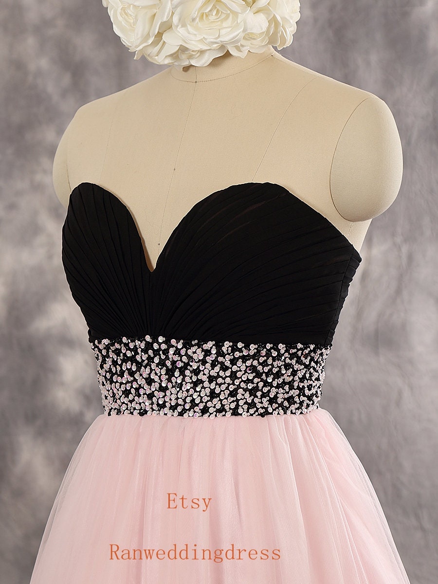 hot pink and black wedding dress Plus Size Gothic Wedding Dress in Blush Pink and Black color Size 2 / Pink
