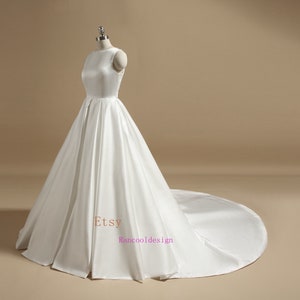 Bescheidene Satin Brautkleid 2025 Brautkleid Kleider für Bräute Strand Brautkleider Vintage Braut Kleid