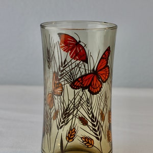 4 Gorgeous Vintage Etched Glass Butterfly High Ball Drinking Glasses 