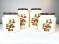 Vintage Hyalyn Strawberry Canister – 1970s USA Ceramic Lidded Jar