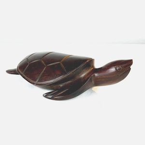 Vintage Ironwood Turtle Sculpture - 9x5 Inches