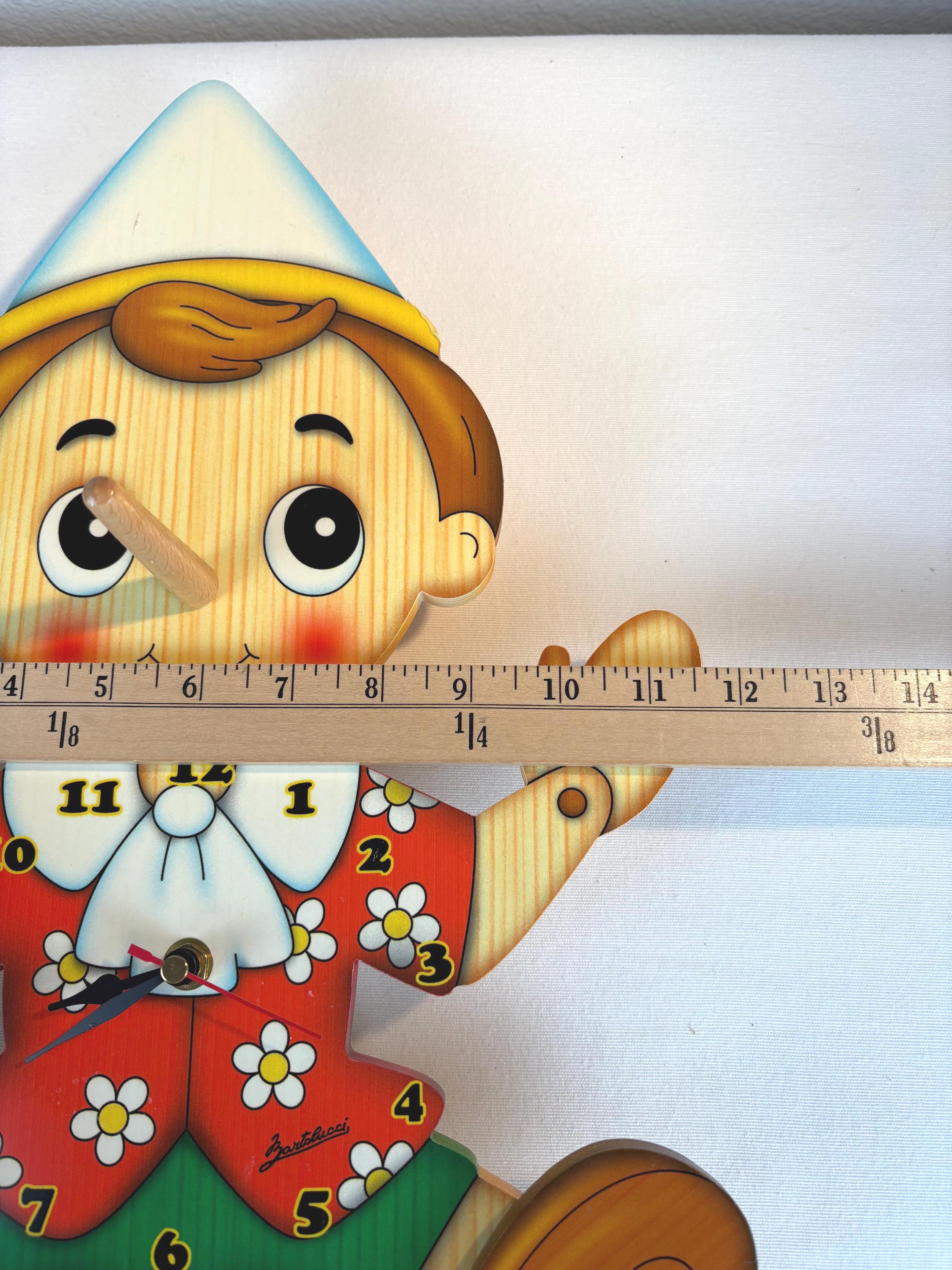 Vintage Bartolucci Pinocchio Clock: Italian Children's Wall Decor