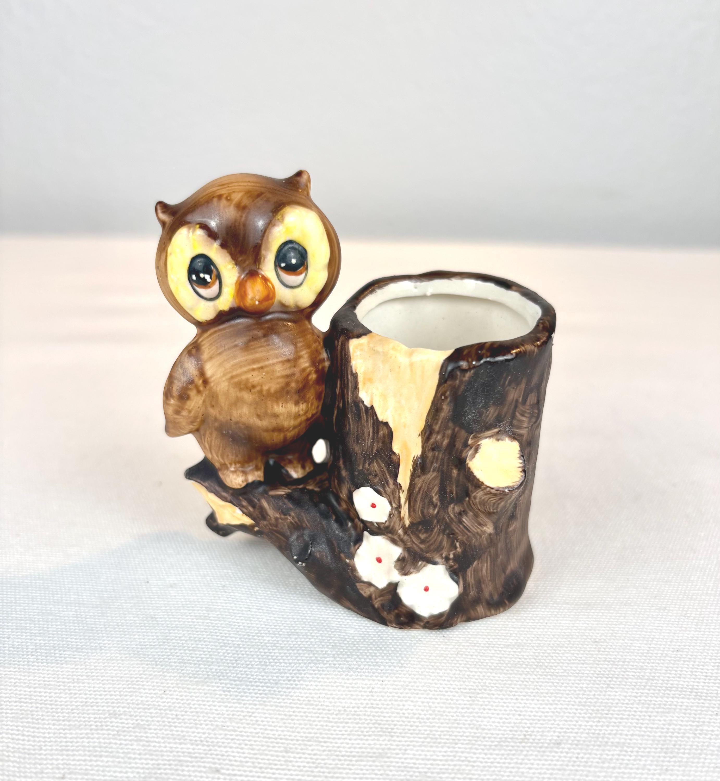 Vintage MCM Owl Figurine: Joseph Originals Japan, Toothpick Holder