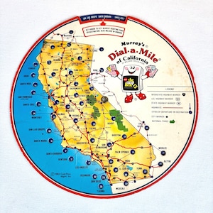 Dial-A-Mile Spin Map of California by The Map Box