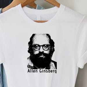 Allen Ginsberg T-Shirt – Beat Generation Poet Tee, Minimalist Literary Shirt, Counterculture Gift