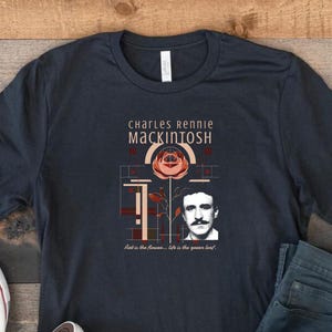 Charles Rennie Mackintosh Shirt | Art Nouveau Architecture Rose | Glasgow Designer Gift | Architect Tee