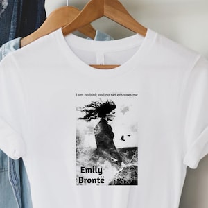 Emily Brontë T-Shirt - Sturmhöhe-Zitat-T-Shirt, gotisches literarisches Hemd, romantisches englisches Literaturgeschenk