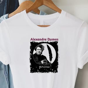 Alexandre Dumas T-Shirt — Literary Adventure Tee — The Count of Monte Cristo Shirt — Three Musketeers Top — Dark Academia Aesthetic
