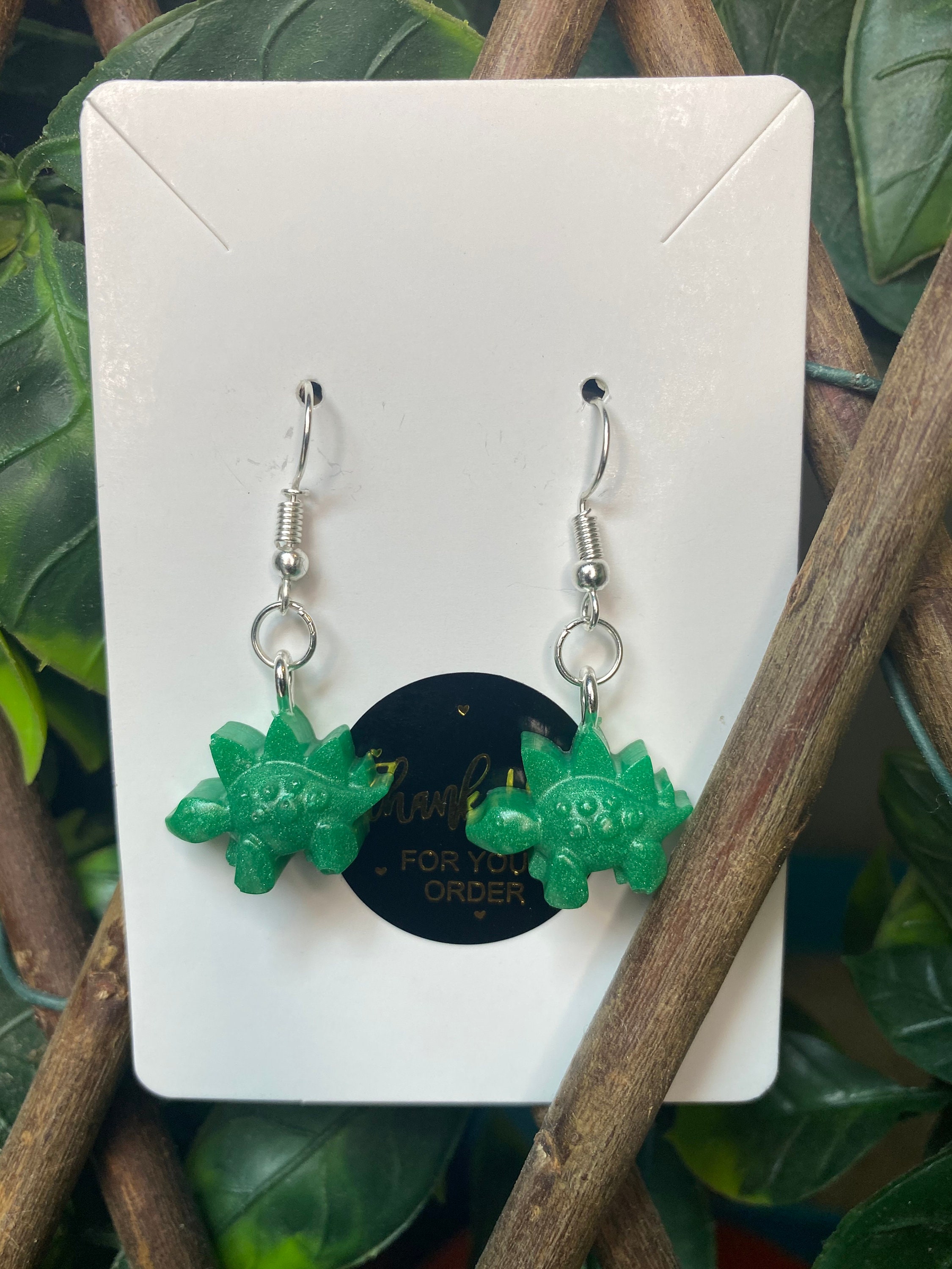Dinosaur Resin Dangle Earrings Dino Earrings Unisex Gifts Etsy