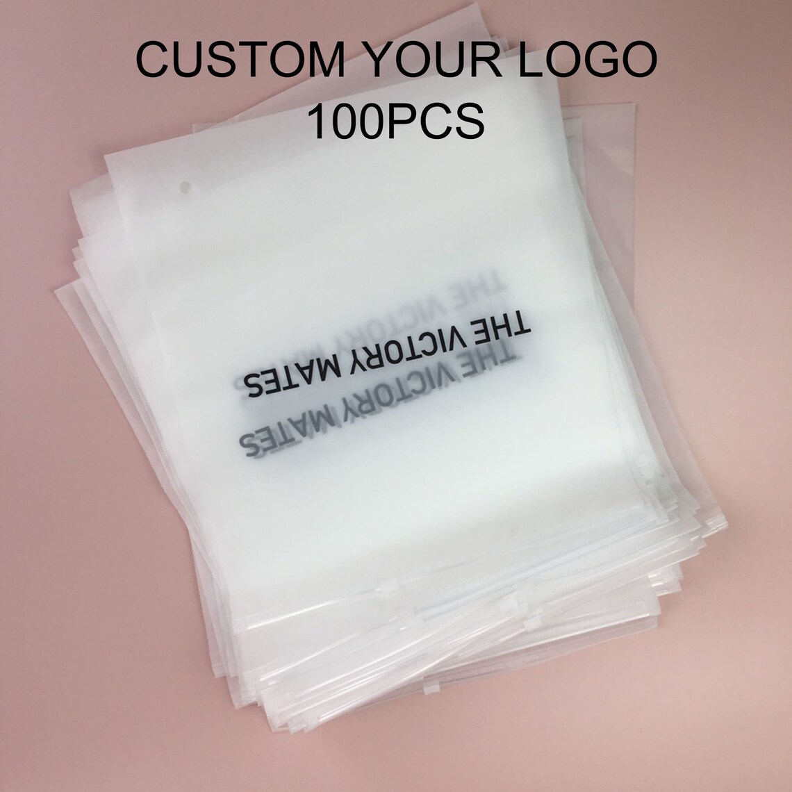 Biodegradable custom frosted zipper lock OEM waterproof bag Etsy