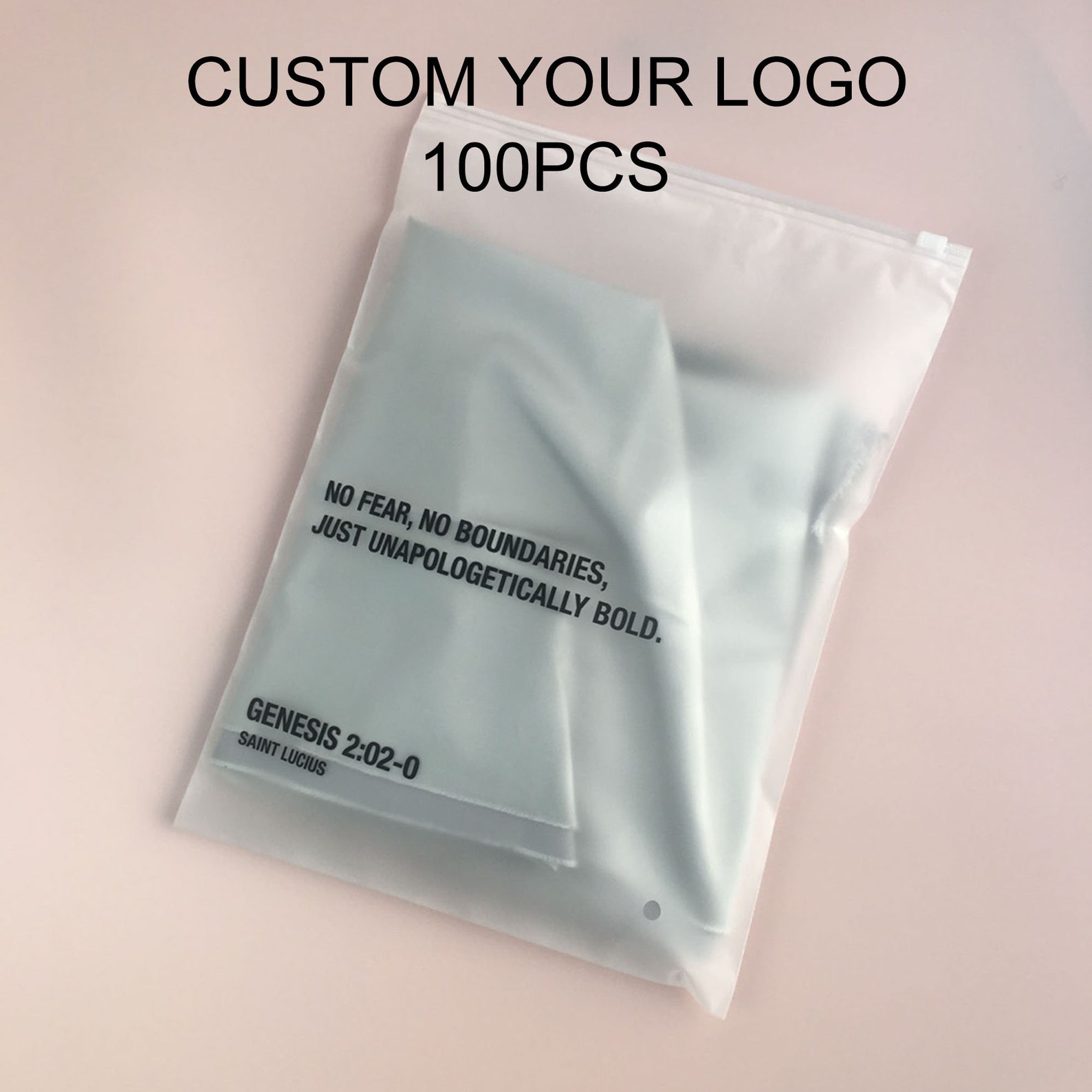 Biodegradable custom frosted zipper lock OEM waterproof bag Etsy