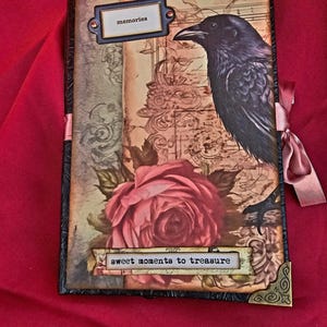 Pink Gothic Lady Junk Journal – Handmade Vintage Gothic Notebook, Dark Romantic Ephemera Scrapbook, Victorian Junk Journal, Witchy Gift