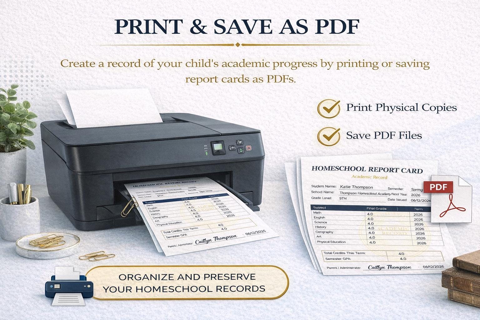 Homeschool Transcript, Report Card and Diploma Template Bundle Editable ...