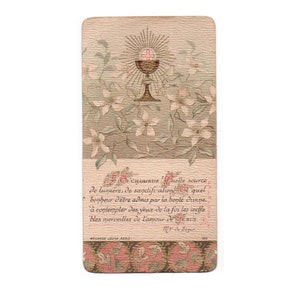 Carte en chromolithographie de communion de 1911, Marque Page