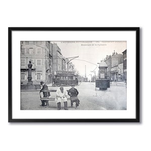 Affiche Ancienne d'un Quartier de Clermont Ferrand dans la France de 1900
