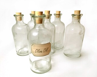 Large vintage apothecary glass vial, Kitchen storage jar