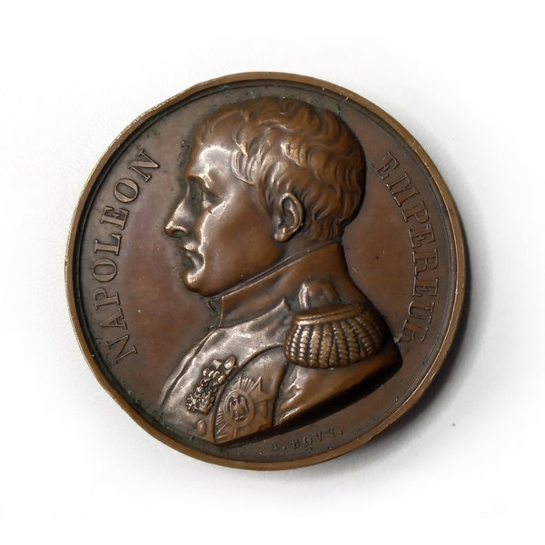 Antique Bronze Medal Napoleon Ier Ste Hélène Memorial, French Historic Collector Item, Numismatic