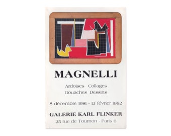 Collector's Original Poster of Magnelli's Painting Exhibition in Paris in 1981 and 1982