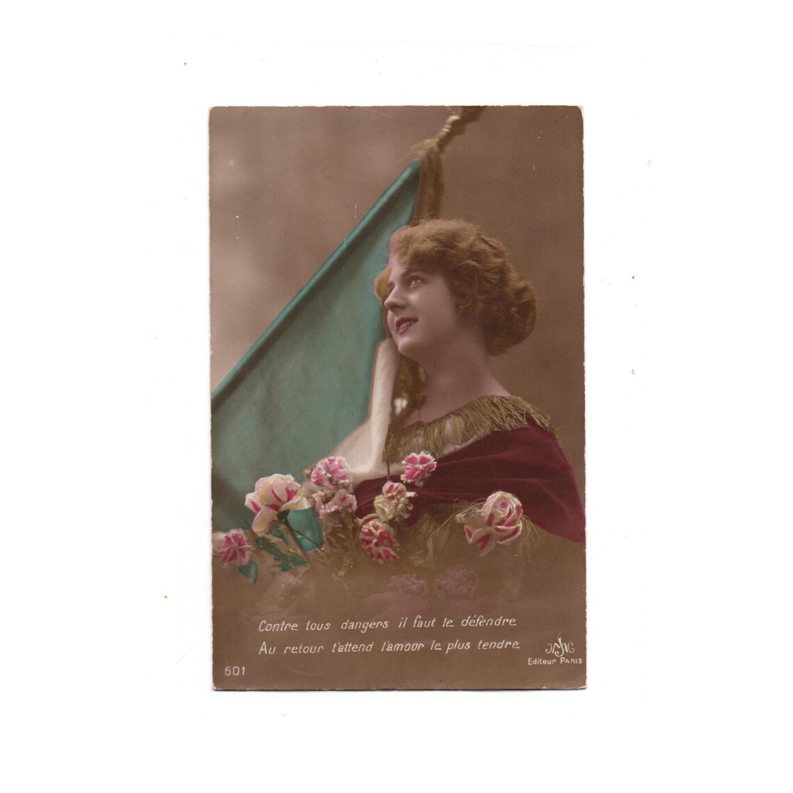 Vintage French WW1 Colorized Postcard, Collectible 14-18 Military ...