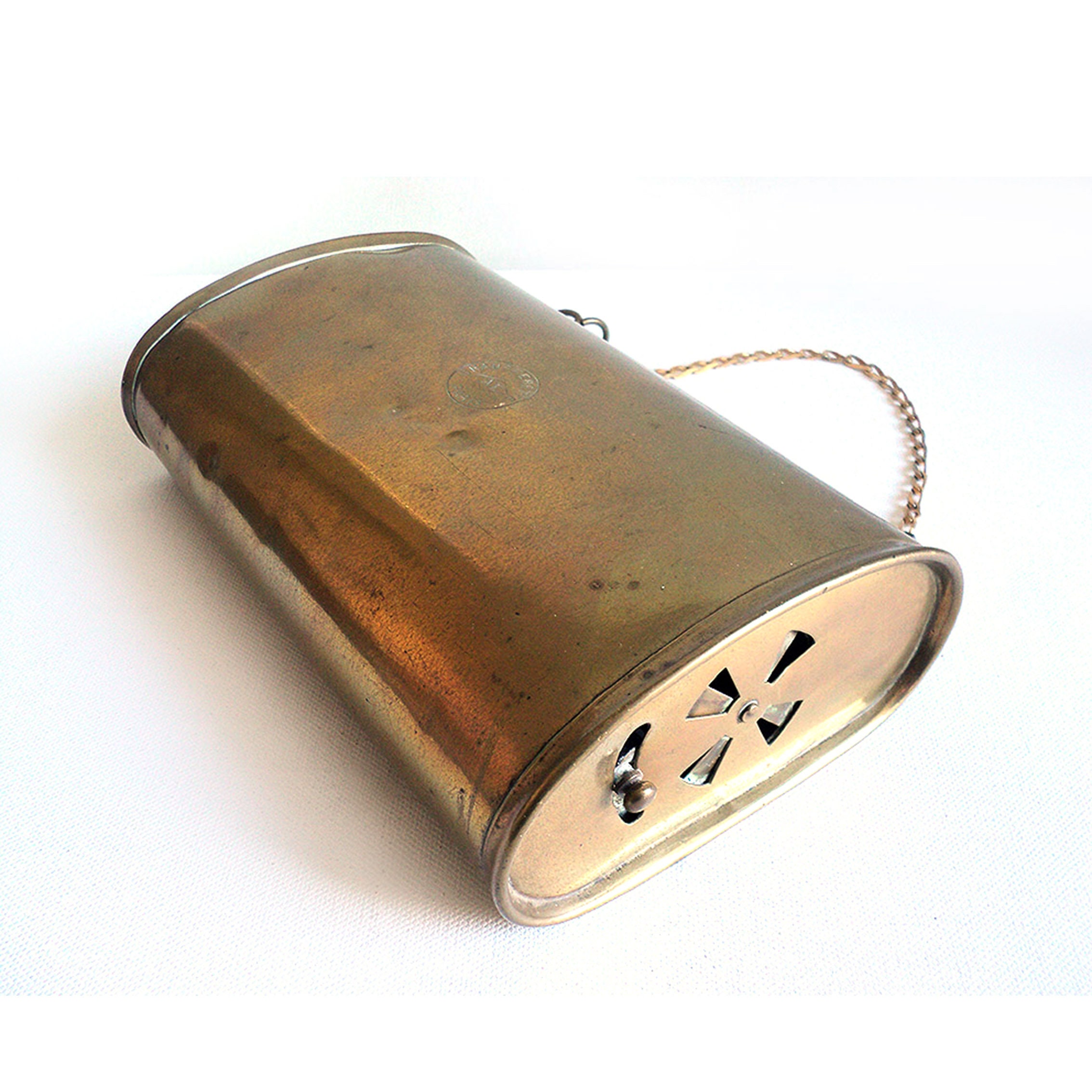 Chaufferette Parisienne en Cuivre Ancienne 19È Siècle, Bouillotte Laiton