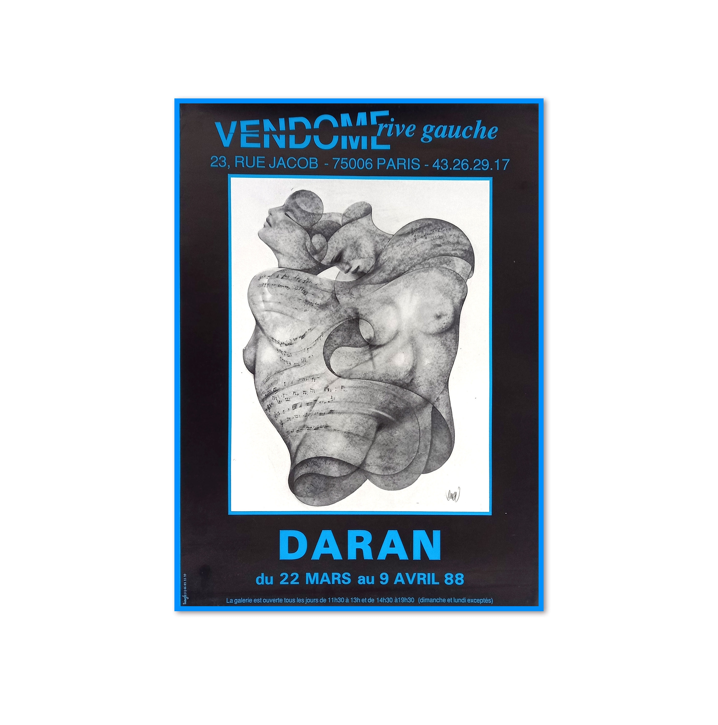 Gérard Daran Vintage Exhibition Poster: Vendôme Gallery, Paris 1988