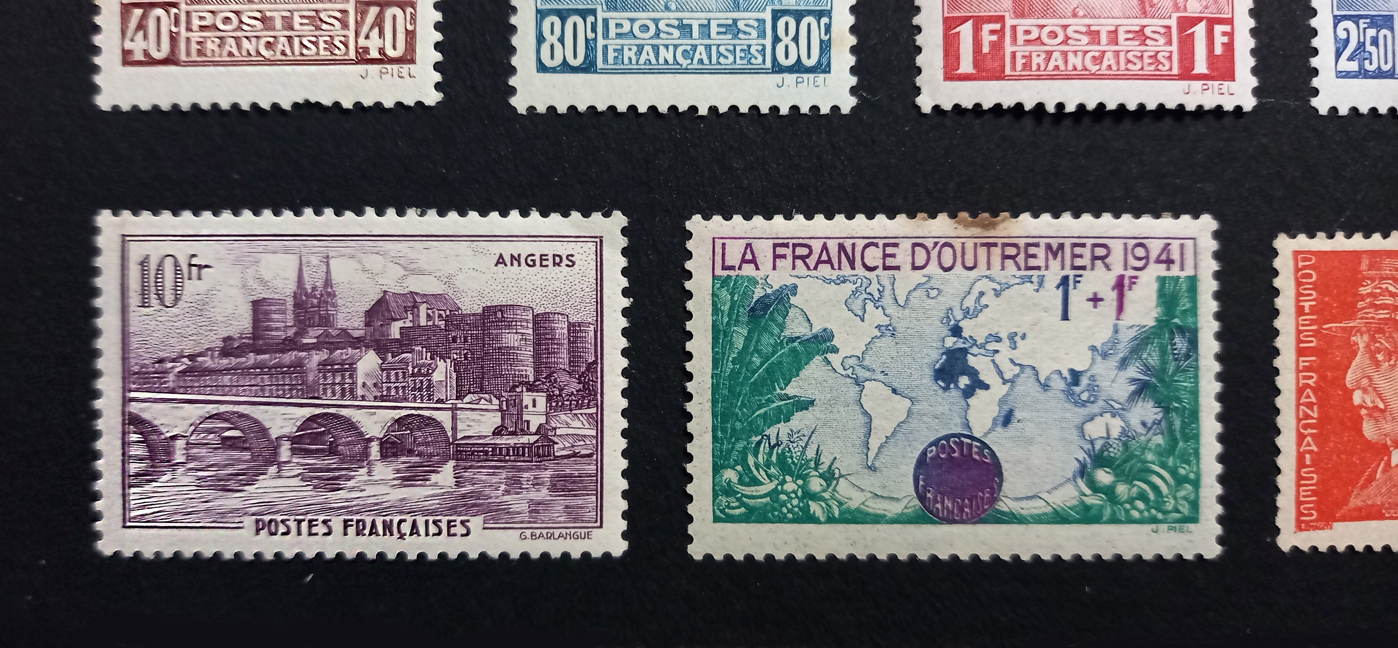 1942年から1945年までのフランス共和国のヴィンテージ切手24枚 - Etsy 日本