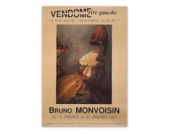 Vintage French Bruno Monvoisin Painting Exhibition poster from 1987 in Paris