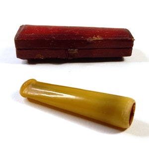 Yellow Bakelite Cigar Holder with its Case