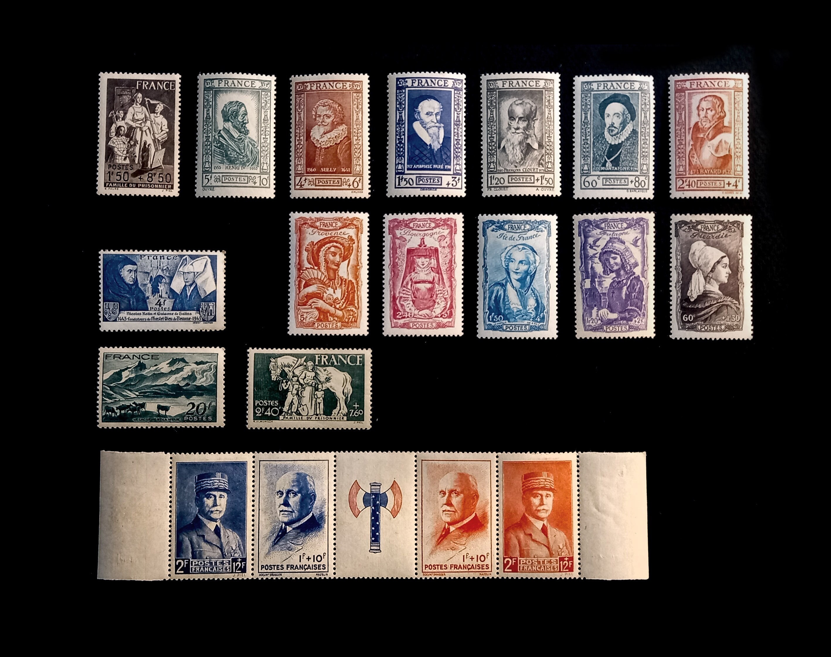 フランス切手 1943年のフランス共和国のヴィンテージ切手20枚 - Etsy 日本