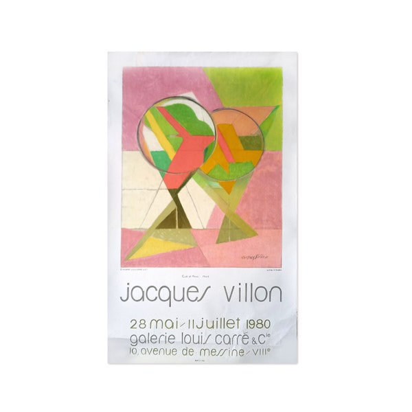 Original Jacques Villon Painting Exhibition Poster from 1980 in Paris