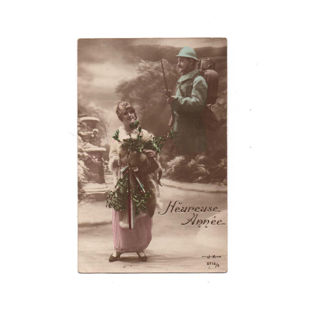 Vintage French WW1 Colorized Postcard, Collectible 14-18 Military ...