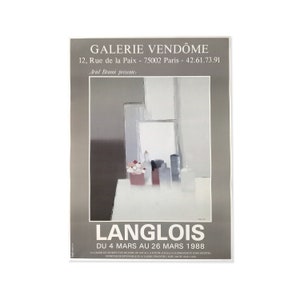 Original Langlois Painting Exhibition Poster from 1988 in Paris