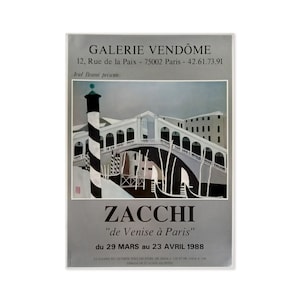 Original Zacchi Painting Exhibition Poster from 1988 in Paris