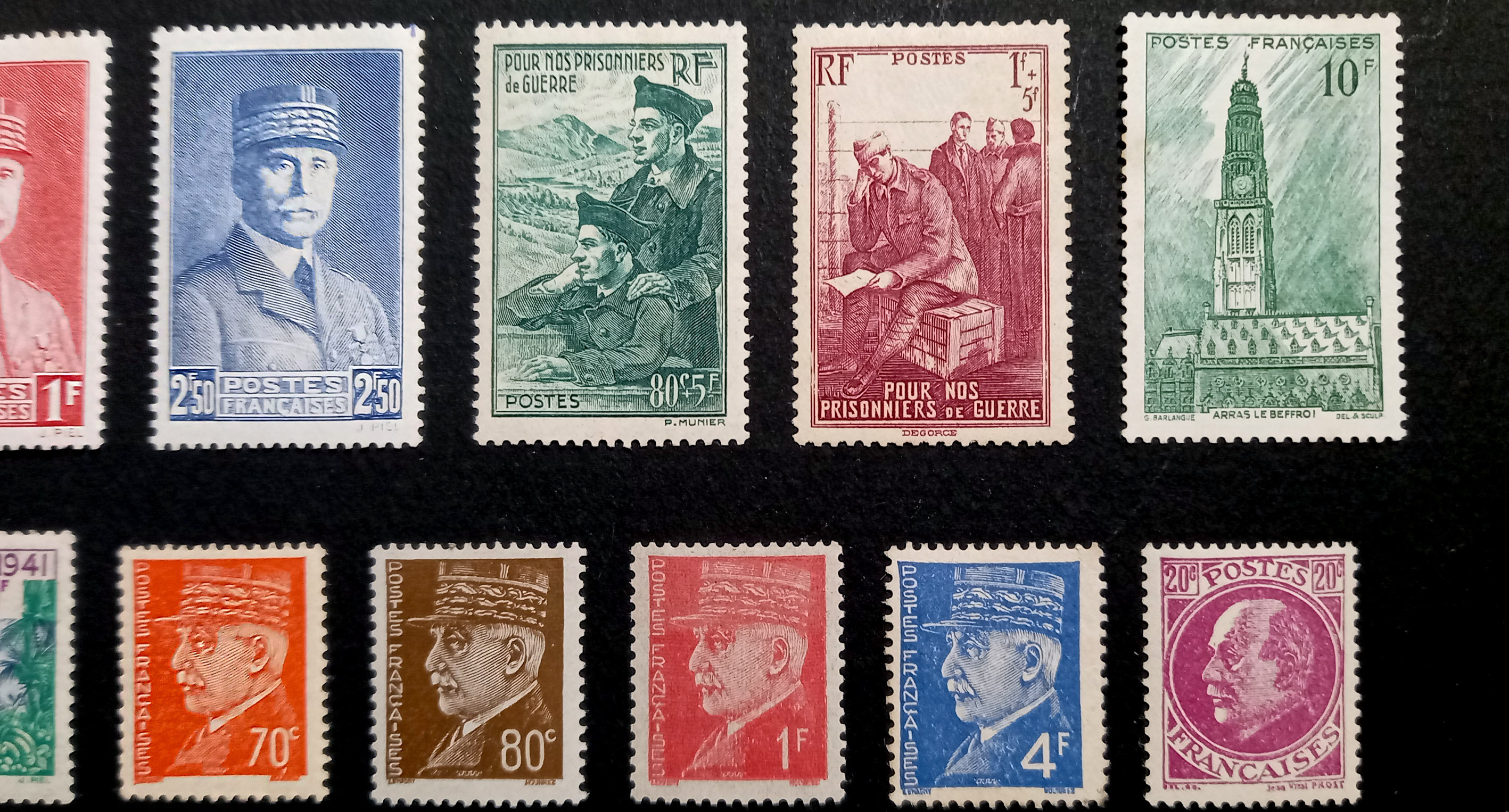 1942年から1945年までのフランス共和国のヴィンテージ切手24枚 - Etsy 日本
