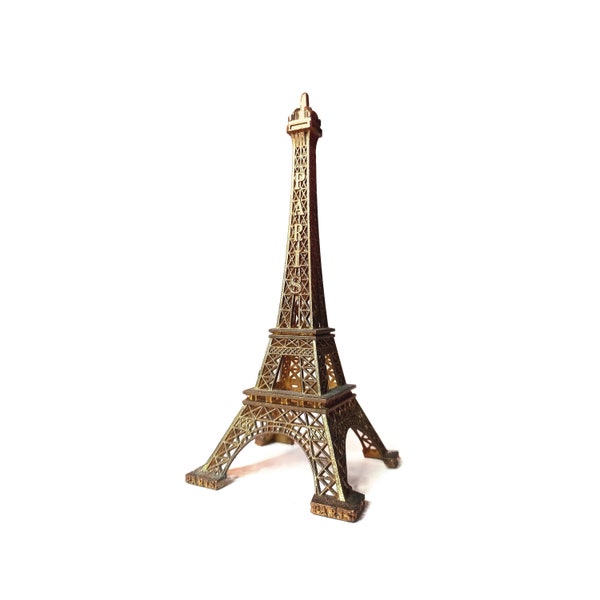 Statuette en Métal Ancienne de la Tour Eiffel