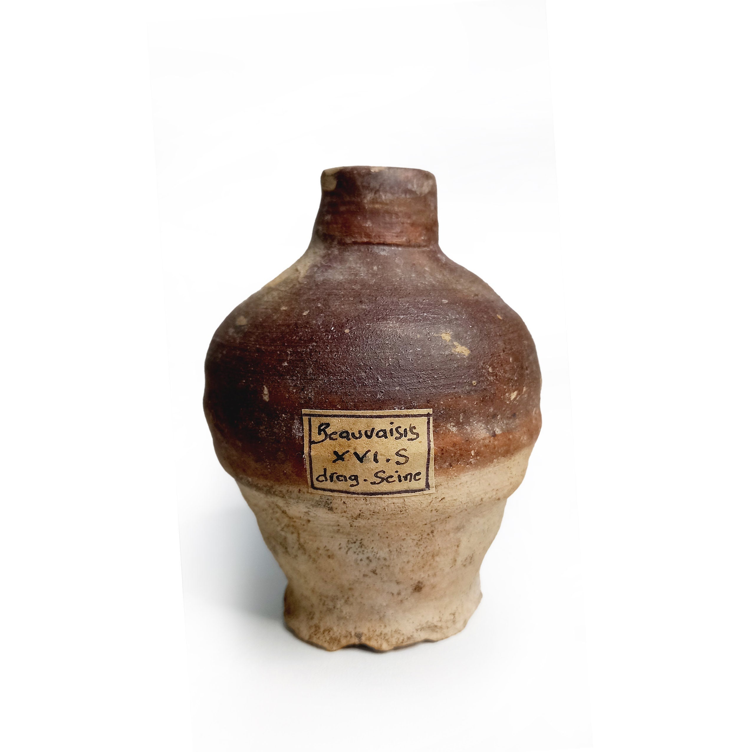 小さなボーヴェシスの油壺、16世紀 – 釉薬をかけた陶器、フランスの