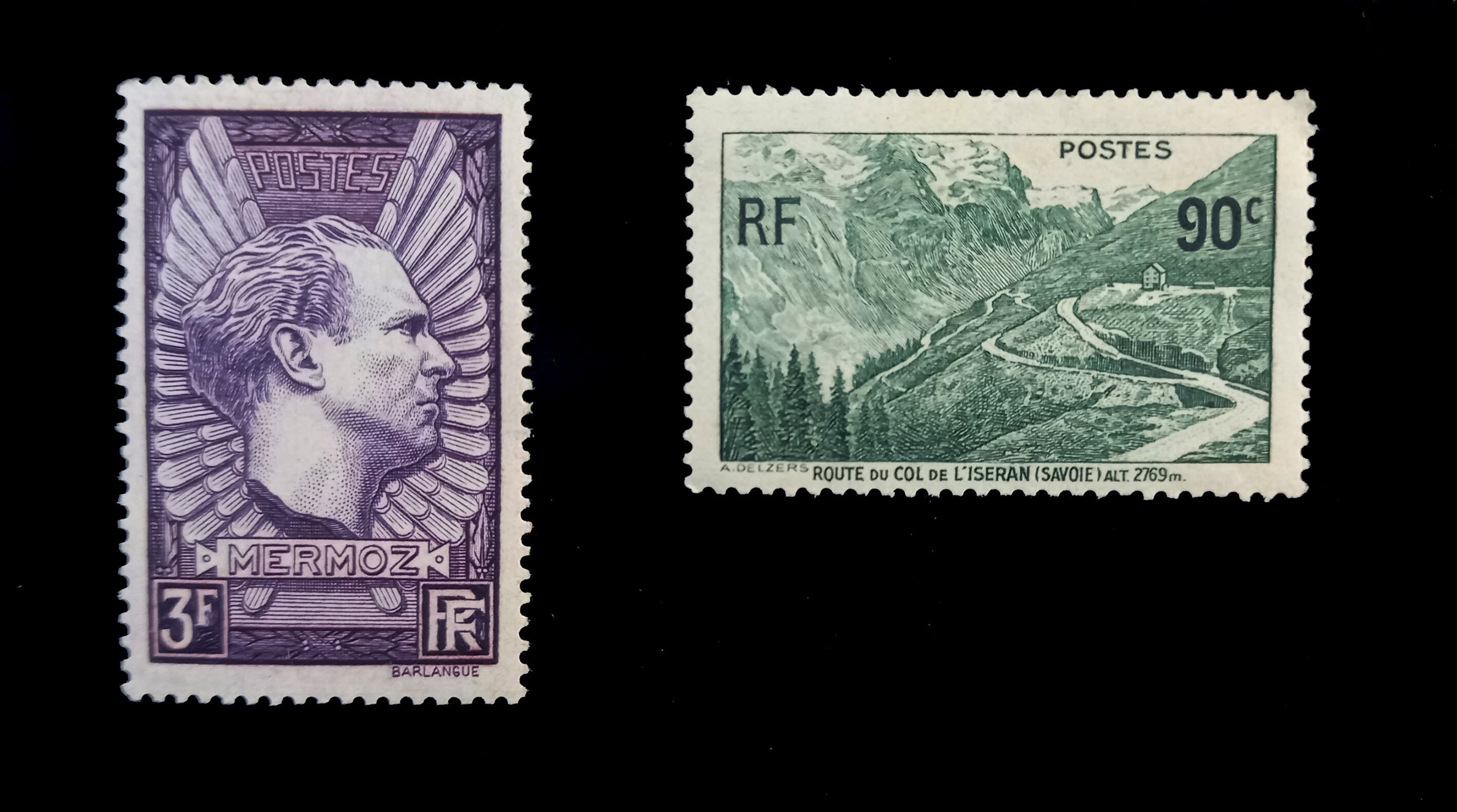 1924年から1937年までのフランス共和国の希少なヴィンテージ切手10枚