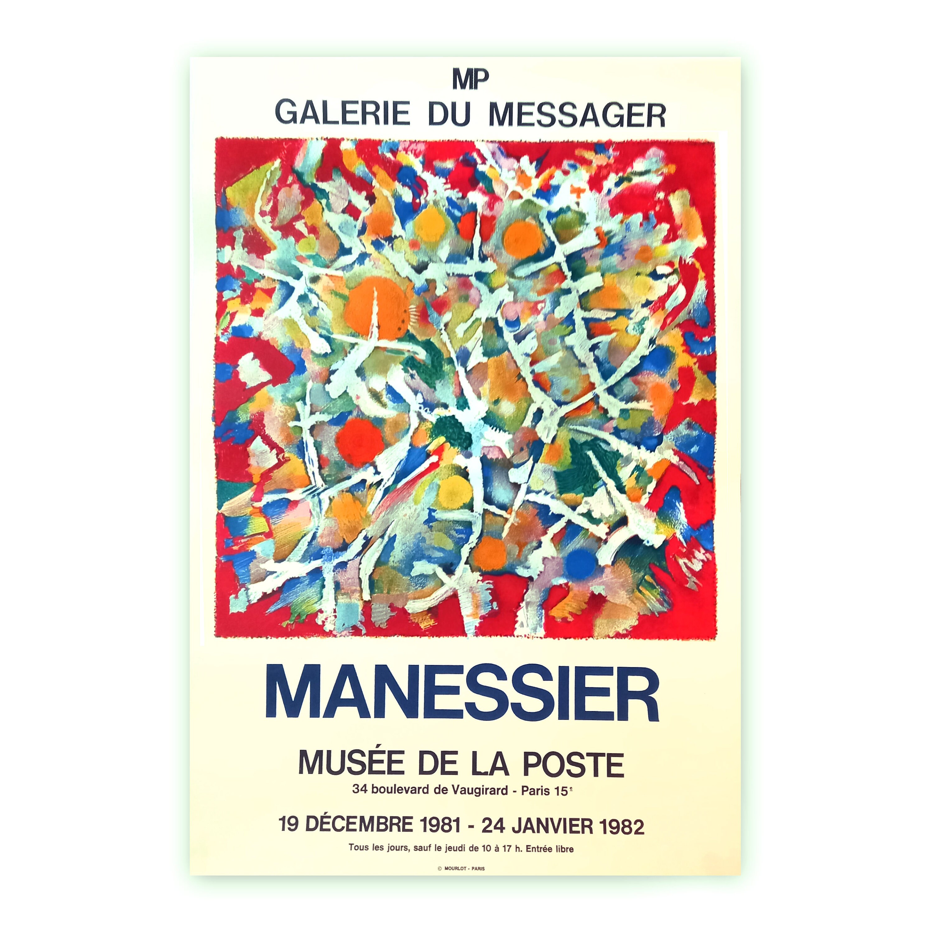 Affiche de L'exposition Parisienne d'alfred Manessier 1982