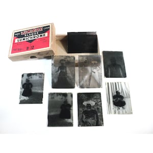 Antique Photo Negative Glass Slides Lumichrome Lumière