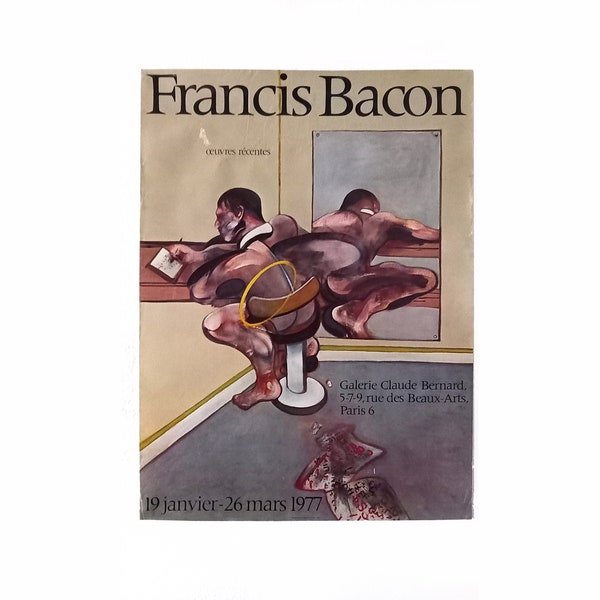 Originele tentoonstellingsaffiche van Francis Bacon uit 1977 in Parijs