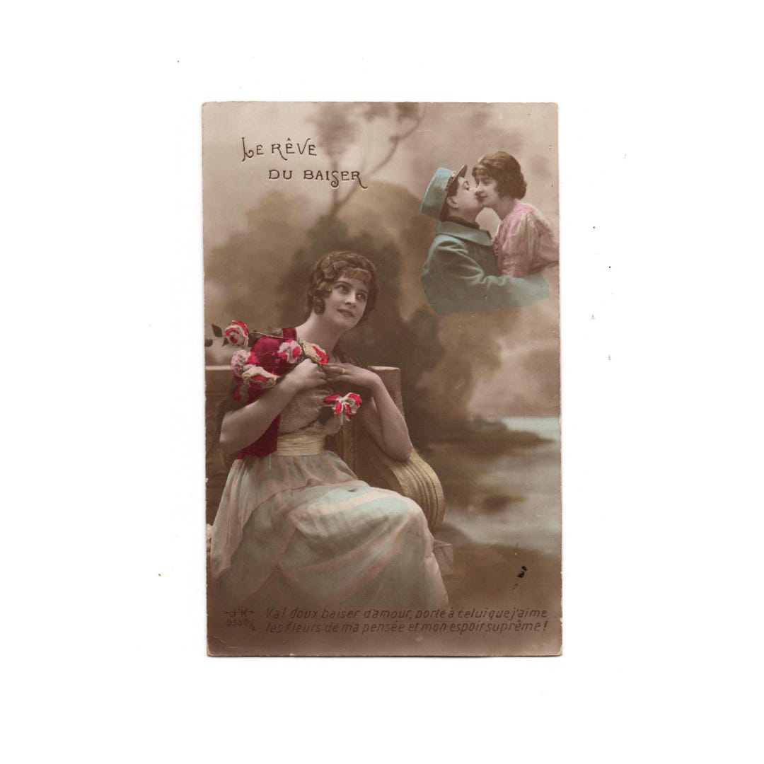 Vintage French WW1 Colorized Postcard, Collectible 14-18 Military ...