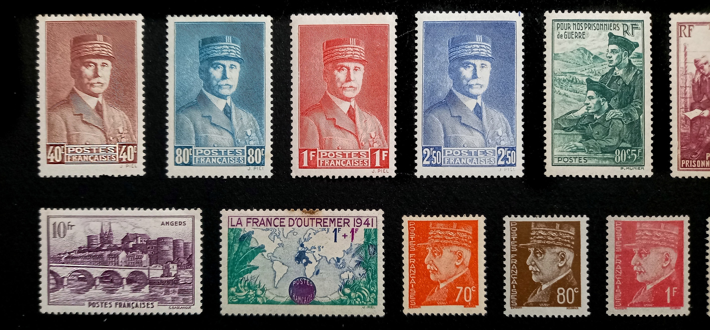 1942年から1945年までのフランス共和国のヴィンテージ切手24枚 - Etsy 日本